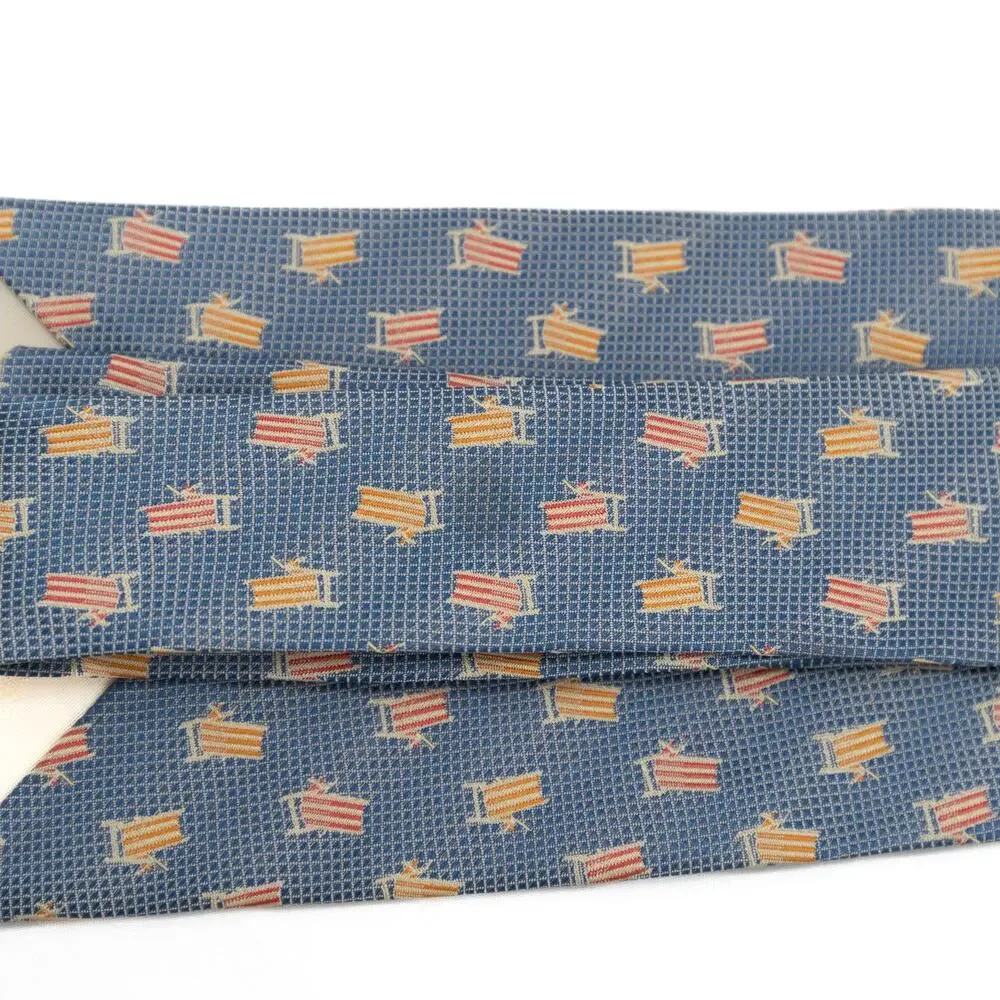 Tommy Bahama Blue Summer 100% Silk Tie